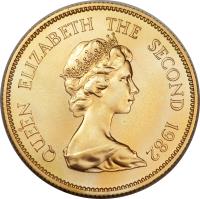 Hong Kong coin 1000 Dollars - Elizabeth II - Dog - 2'nd Portrait (1982) obverse obverse of 1000 Dollars - Elizabeth II - Dog - 2'nd Portrait (1982) coin with KM# 50 from Hong Kong.