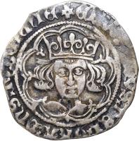 obverse of 1 Groat - Edward IV - Dublin mint (1470 - 1473) coin with SP# 6304 from Ireland. Inscription: + ЄDWARDVS : DЄI : GRA : DnS : hYBЄRnIЄ