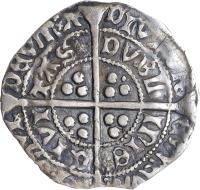 reverse of 1 Groat - Edward IV - Dublin mint (1470 - 1473) coin with SP# 6304 from Ireland. Inscription: POSVI · DЄVM : A · DIVTOR · Є : MЄVM : · · CIVI · TAS · DVBL · InIЄ