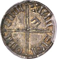 reverse of 1 Penny (1015 - 1035) coin with SP# 6126 from Ireland. Inscription: + IИII | EIIΘI | ΘIИI | EINII