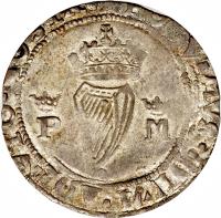 reverse of 1 Groat - Philip & Mary (1557) coin with SP# 6501 from Ireland.