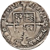 reverse of 6 Pence - Henry VIII (1550) coin with SP# 6488 from Ireland.