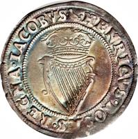 reverse of 1 Shilling - James I (1603 - 1604) coin with SP# 6512 from Ireland.