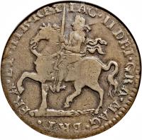 obverse of 1 Crown - James II - Sword after REX (1690) coin with SP# 6578 from Ireland.