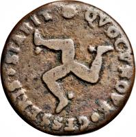 Isle of Man coin 1 Penny - James Stanley (1709) reverse reverse of 1 Penny - James Stanley (1709) coin with KM# 2 from Isle of Man. Inscription: QVOCVNQVE.GESSERIS.STABIT