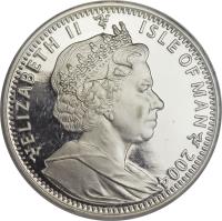 obverse of 2 Crowns - Elizabeth II - Discovery of Palladium (2004) coin with KM# 1200 from Isle of Man. Inscription: 2004
