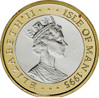 Isle of Man coin 1/4 Angel - Elizabeth II - 3'rd Portrait (1995) obverse obverse of 1/4 Angel - Elizabeth II - 3'rd Portrait (1995) coin with KM# 1065 from Isle of Man. Inscription: ELIZABETH II · · · ISLE OF MAN · 1995 · · ·