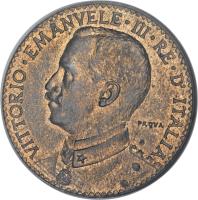 obverse of 2 Bese - Vittorio Emanuele III (1909) coin with KM# Pr2 from Italian Somaliland.
