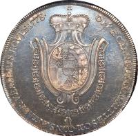 Liechtenstein coin 1 Thaler - Franz Joseph I (1778) reverse reverse of 1 Thaler - Franz Joseph I (1778) coin with C# 6 from Liechtenstein. Inscription: OPP · & · CARN · DUX · COM · RITTB · S · C · M · CONS · INT · AUR · VELLERIS · EQUES · 1778 ·