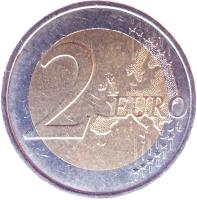 Spain coin 2 Euro - Treaty of Rome (2007) reverse reverse of 2 Euro - Treaty of Rome (2007) coin with KM# 1130 from Spain. Inscription: 2 EURO LL