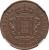 obverse of 5 Réis - Maria II (1850) coin with KM# 1 from Madeira Islands. Inscription: MARIA · II · D · G · PORTUG · ET · ALG · REGINA