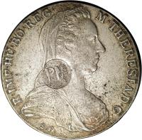 obverse of 1 Thaler - Countermarked Coinage (1780) coin with KM# 58 from Mozambique.