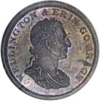 obverse of 1 Penny - Wellington & Erin Gobragh / Lipman Levy; Mule coin with KM# Tn40 from New Zealand. Inscription: WELLINGTON & ERIN GO BRAGH