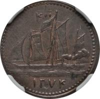 reverse of 1/8 Penny - Mac Gregor Laird (1858) coin with KM# Tn2 from Nigeria. Inscription: ١/٤٠٠ ١٢٧٤