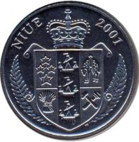 obverse of 1 Dollar - Elizabeth II - Pikachu (2001) coin with KM# 137 from Niue. Inscription: NIUE 2001