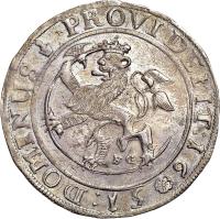 Norway coin 1 Specie Daler (1651 - 1652) reverse reverse of 1 Specie Daler (1651 - 1652) coin with KM# 40 from Norway. Inscription: :DOMINUS PROVIDEBIT:16*51