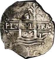 Peru coin 4 Reales - Carlos II (1684 - 1700) reverse reverse of 4 Reales - Carlos II (1684 - 1700) coin with KM# 23 from Peru.