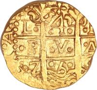 Peru coin 4 Escudos - Felipe V - Colonial Cob Coinage (1702 - 1745) reverse reverse of 4 Escudos - Felipe V - Colonial Cob Coinage (1702 - 1745) coin with KM# 37 from Peru.