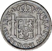 reverse of 4 Reales - Carlos III (1772 - 1784) coin with KM# 77 from Peru.