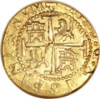 Peru coin 8 Escudos - Carlos II (1696 - 1701) obverse obverse of 8 Escudos - Carlos II (1696 - 1701) coin with KM# 26 from Peru. Inscription: C · II D · G · HISPANIARVM
