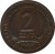 reverse of 2 Cents - Elizabeth II - 1'st Portrait (1955 - 1965) coin with KM# 3 from Eastern Caribbean States. Inscription: BRITISH CARIBBEAN TERRITORIES 2 CENTS 1955 · EASTERN GROUP ·