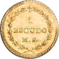 reverse of 1 Escudo - South Peru (1838) coin with KM# 174 from Peru.