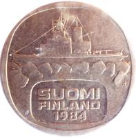 Finland coin 5 Markkaa (1979 - 1993) obverse obverse of 5 Markkaa (1979 - 1993) coin with KM# 57 from Finland. Inscription: SUOMI FINLAND 1990 M