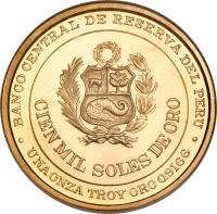 obverse of 100000 Soles - Francisco Bolognese (1979) coin with KM# 280 from Peru.