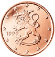 Finland coin 1 Euro Cent (1999 - 2014) obverse obverse of 1 Euro Cent (1999 - 2014) coin with KM# 98 from Finland. Inscription: 1999 M