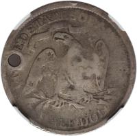 Puerto Rico coin 1/2 Dollar - Countermarked (1884) reverse reverse of 1/2 Dollar - Countermarked (1884) coin with KM# 11 from Puerto Rico. Inscription: UNITED STATES OF AMERICA HALF DOL.