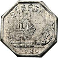 Senegal coin 50 Centimes - Dakar (1920) obverse obverse of 50 Centimes - Dakar (1920) coin with KM# Tn6 from Senegal. Inscription: SÉNÉGAL 1920