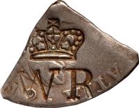 Sierra Leone coin 1/4 Dollar - Countermarked Coinage (1832) obverse obverse of 1/4 Dollar - Countermarked Coinage (1832) coin with KM# 10 from Sierra Leone. Inscription: WR