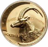 South Africa coin 1/4 Ounce - Natura (2000) obverse obverse of 1/4 Ounce - Natura (2000) coin with KM# 259 from South Africa.