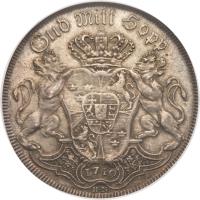 reverse of 1 Riksdaler - Fredrik I (1738 - 1748) coin with KM# 423 from Sweden.