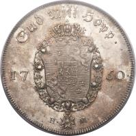 reverse of 1 Riksdaler - Fredrik I (1750 - 1751) coin with KM# 457 from Sweden.