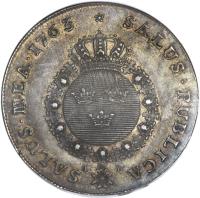reverse of 1 Riksdaler - Adolf Fredrik (1751 - 1766) coin with KM# 464 from Sweden.