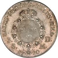 Sweden coin 3 Daler Silfwermynt - Adolf Fredrik (1770 - 1771) reverse reverse of 3 Daler Silfwermynt - Adolf Fredrik (1770 - 1771) coin with KM# 505 from Sweden.