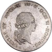 obverse of 1 Riksdaler - Gustav IV Adolf (1792 - 1795) coin with KM# 540 from Sweden.