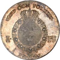 reverse of 1 Riksdaler - Gustav IV Adolf (1796 - 1797) coin with KM# 544 from Sweden.