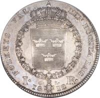 Sweden coin 1 Riksdaler - Carl XIII (1812 - 1814) reverse reverse of 1 Riksdaler - Carl XIII (1812 - 1814) coin with KM# 586 from Sweden.