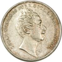 Sweden coin 1/2 Riksdaler Specie - Oscar I (1845 - 1852) obverse obverse of 1/2 Riksdaler Specie - Oscar I (1845 - 1852) coin with KM# 666 from Sweden.