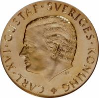 obverse of 1000 Kronor - Carl XIV - Gustaf Delaware colony (1988) coin with KM# 868 from Sweden. Inscription: CARL.XVI.GUSTAF.SVERIGES.KONUNG.