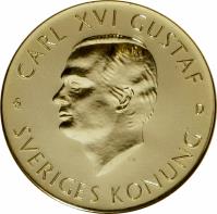 obverse of 1000 Kronor - Carl XIV - Gustaf Regalskeppet Vasa (1990) coin with KM# 876 from Sweden. Inscription: CARL XVI GUSTAF .SVERIGES.KONUNG.