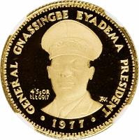 Togo coin 15000 Francs - General Gnassingbe Eyadema (1977) obverse obverse of 15000 Francs - General Gnassingbe Eyadema (1977) coin with KM# 10 from Togo. Inscription: GENERAL GNASSINGBE EYADEMA PRESIDENT 49g Ag tit 0'925 1977