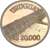 Uruguay coin 20000 Nuevo Pesos - Hydroelectricity (1983) obverse obverse of 20000 Nuevo Pesos - Hydroelectricity (1983) coin with KM# 85 from Uruguay.