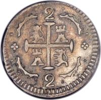 reverse of 2 Reales (1830) coin with C# 36 from Venezuela.