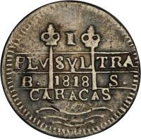 obverse of 1 Real - Fernando VII (1817 - 1821) coin with C# 5 from Venezuela.