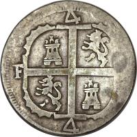 Venezuela coin 4 Reales - Fernando VII (1819 - 1820) reverse reverse of 4 Reales - Fernando VII (1819 - 1820) coin with C# 7 from Venezuela.