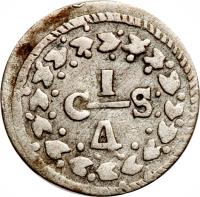 Venezuela coin 1/4 Real (1829 - 1830) reverse reverse of 1/4 Real (1829 - 1830) coin with C# 34 from Venezuela.