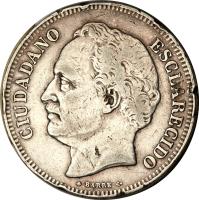 obverse of 10 Reales (1863) coin with Y# A11 from Venezuela. Inscription: CIUDADANO ESCLARECIDO